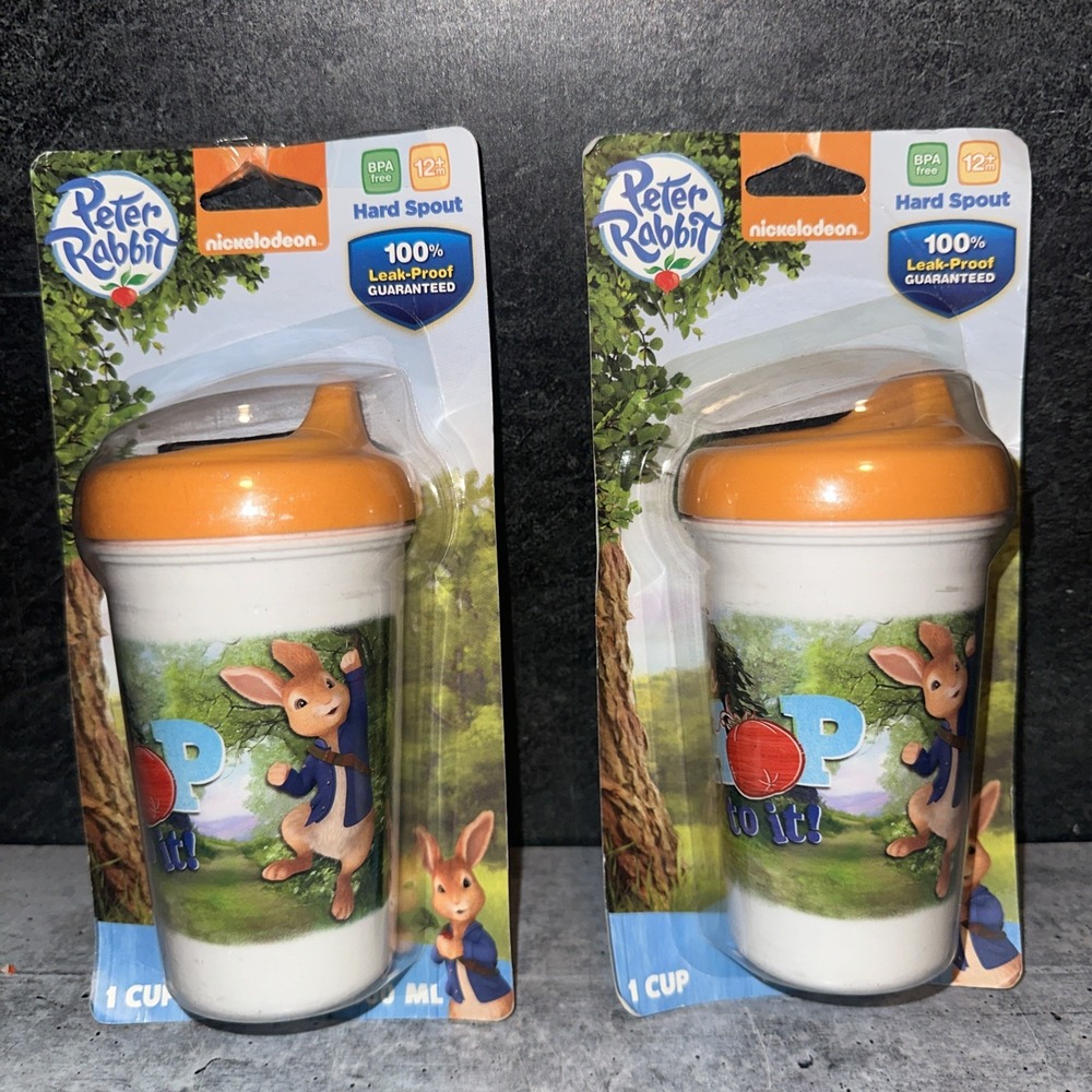 NUK Peter The Rabbit Hard Spout Cup, 10 Oz, 2 Pack – BPA Free, Spill Proof Sippy